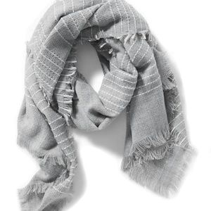 Textured Fringe Scarf, 32" x 72", Gray, Old Navy